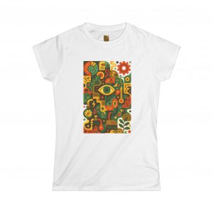 Bohemian Women's Softstyle Tee, Artistic Graphic Tee, Casual Wear, Gift for Her, Festival Fashion