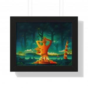 Framed Horizontal Art Print, Fantasy Wall Decor, Modern Home Aesthetic, Office Artwork, Unique Gift Idea