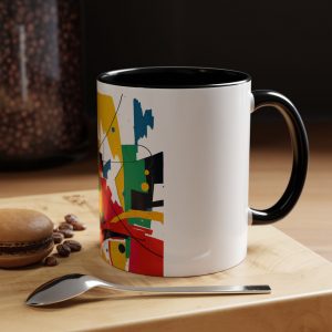 Colorful Accent Coffee Mug, Artistic Mug, Unique Gift for Coffee Lovers, Modern Kitchen Décor, Vibrant Ceramic Cup